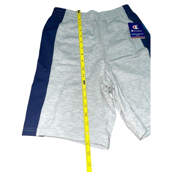 Champion Big Boys Short Ft Panel Active Side Pockets Gray Blue Logo SZ L  New - Picture 4 of 8